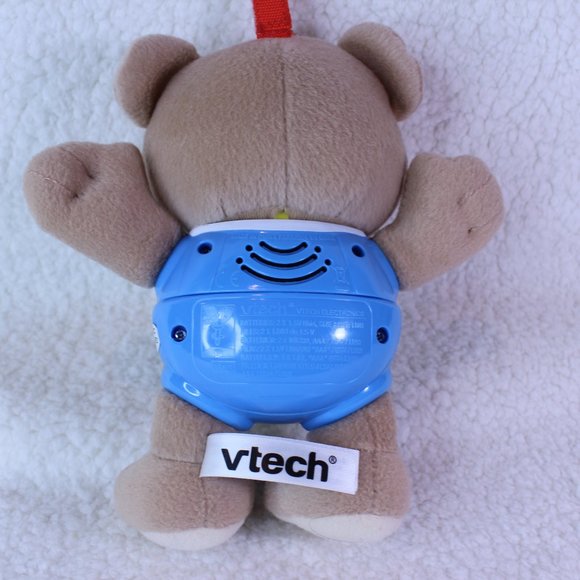 Vtech Happy Lights Bear Plush 8" Interactive Music Sings Flashing Lights Strap - Picture 3 of 5